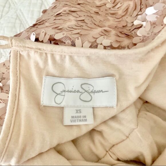 Jessica Simpson Dress Sequence Cold Shoulder Blush C27 - Picture 8 of 8